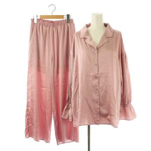 22AW サテンシャツ パンツ セットアップ パジャマ ルームウェア F スモークピンク /ES OS