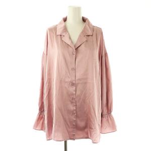 gelato pique 22AW サテンシャツ パンツ セットアップ パジャマ ルームウェア F スモークピンク /ES OS