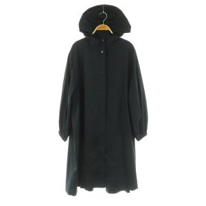 ライトタフタ フーデッドコート ロング スプリングコート 36 ネイビー /MY OS