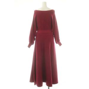 Diagram GRACE CONTINENTAL ロングフレアニットワンピース ウエストリボン 36 ビビットピンク /AQ OS