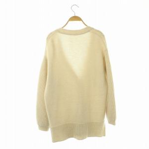 Diagram GRACE CONTINENTAL アラン畦ニットカーディガン Vネック モヘヤ混 36 オフホワイト /DO OS