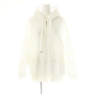 レースコンビフーディー パーカー ジップアップ 36 白 ホワイト /AQ OS