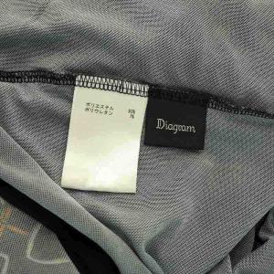 Diagram GRACE CONTINENTAL 23AW ビットプリントチュールトップ カットソー 長袖 ハイネック 36 ブラック /MY OS