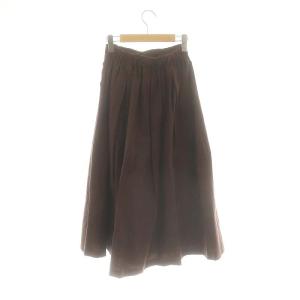 BEAUTY&YOUTH UNITED ARROWS タフタゴムギャザーフレアスカート ロング S ブラウン /HK OS