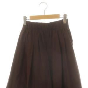 BEAUTY&YOUTH UNITED ARROWS タフタゴムギャザーフレアスカート ロング S ブラウン /HK OS