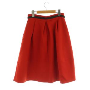 M'S GRACY リボン フレアスカート ロング タック 40 レッド /MY OS