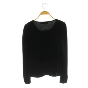 M'S GRACY ベロア リボン カットソー 長袖 ギャザー 40 ブラック /MY OS