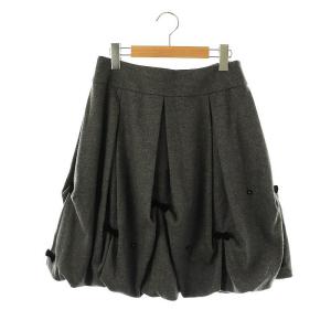 アンゴラ混 リボン バルーンスカート 38 チャコールグレー /ES OS