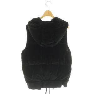 Theory PUFFER VELVET ECTOR ベルベットダウンベスト フード ジップアップ S ブラック /MY