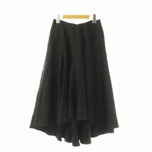 PANEL FLARE SKIRT LINEN TWILL スカート ロング フレア リネン 00 黒