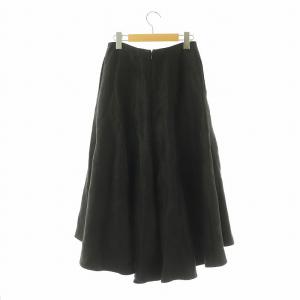 MADISONBLUE PANEL FLARE SKIRT LINEN TWILL スカート ロング フレア リネン 00 黒