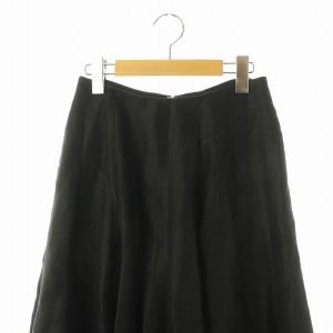 MADISONBLUE PANEL FLARE SKIRT LINEN TWILL スカート ロング フレア リネン 00 黒