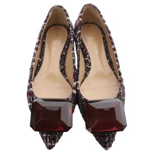 Gianvito Rossi JAIPUR 05 ジェムストーン パンプス ツイード 36.5 パープル