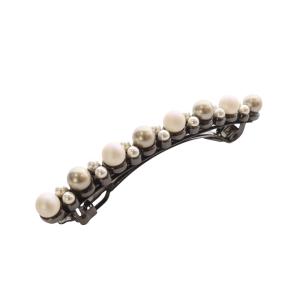 フェイクパール バレッタ グレー /SR7