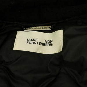 DIANE von FURSTENBERG ダウンコート ニット 切替 ショールカラー ブラック /MY OS