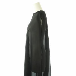 GALLARDAGALANTE 24SS 前後2WAYシアーワンピース ロング ノースリーブ 1 ブラック /DO OS