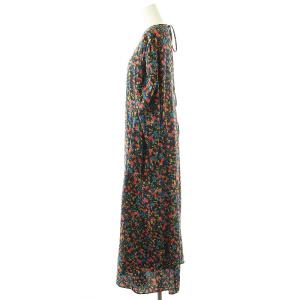 JOURNAL STANDARD L'ESSAGE 24AW アンティークフラワー ワンピース バックリボン 黒 マルチカラー /MI OS
