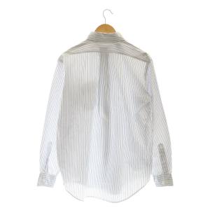 CIOTA タイプライター チェック ストライプ BD シャツ 長袖 4 白 紺 /HK OS