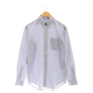 タイプライター チェック ストライプ BD シャツ 長袖 4 ブルー ホワイト /HK OS