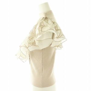 SNIDEL 23AW デザインスリーブニットプルオーバー カットソー F ピンクベージュ /MI OS