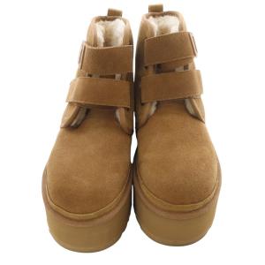 UGG australia Neumel Platform ムートンブーツ ショート ロゴ 24cm 茶色 ブラウン 1130554
