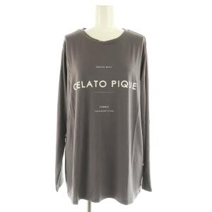 gelato pique 2022 HAPPY BAG カットソー パンツ ルームウェア セットアップ 長袖 プリント ONE チャコールグレー