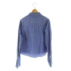 IENA 24SS タイプライタークロップドシャツ 長袖 ストライプ F ネイビー /MY OS