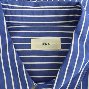 IENA 24SS タイプライタークロップドシャツ 長袖 ストライプ F ネイビー /MY OS