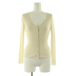洗える AJISAI カーディガン ニット 長袖 Vネック XS ライトベージュ /MY OS