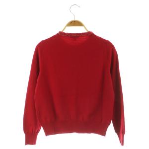 TOCCA 22AW 洗える ANGELA カーディガン ニット 長袖 レース ビジュー パールボタン XS レッド