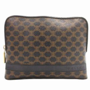 ミニポーチ 小物入れ ロゴ マカダム柄 PVC 黒 ブラック 茶 ブラウン /GV