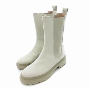 ライトラバーソール サイドゴアブーツ スムースレザー 36 ライトグレー /UO