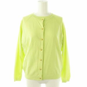 TIARAボタンアンサンブル カーディガン ニット クルーネック 黄緑 ライトグリーン /AT OS