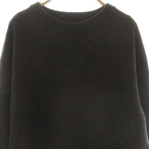 Spick&Span ロングリブプルオーバー ニット セーター ウール ダークグレー /DO OS