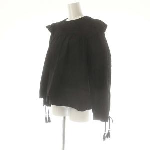 Chesty フリル ギャザー ブラウス プルオーバー 長袖 1 ブラック /DF OS