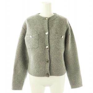 24AW フォックスファーニットジャケット ノーカラー F グレー /MI OS