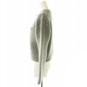 SNIDEL 24AW フォックスファーニットジャケット ノーカラー F グレー /MI OS