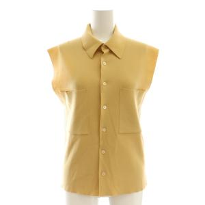 Wool Polyester Rib Knit Sleeveless Vest ニット シャツ カットソー