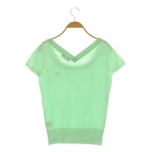 BURBERRY BLUE LABEL ロゴ刺繍 ニットベスト カットソー 半袖 38 ミント /MY OS