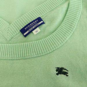 BURBERRY BLUE LABEL ロゴ刺繍 ニットベスト カットソー 半袖 38 ミント /MY OS