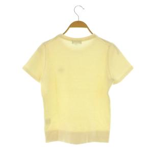 BURBERRY BLUE LABEL ウール ロゴ刺繍 半袖ニット カットソー 38 アイボリー /MY OS