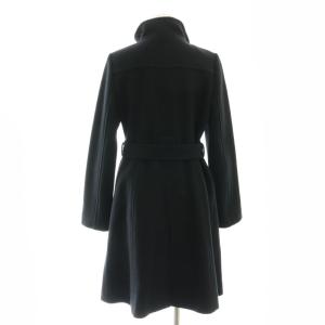 BURBERRY BLUE LABEL ウール ベルテッドコート ロング 40 ブラック /HK OS