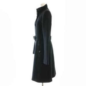 BURBERRY BLUE LABEL ウール ベルテッドコート ロング 40 ブラック /HK OS