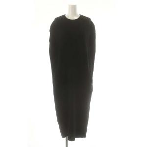 9G畦編みノースリーブニットワンピース ロング 1 ブラック /DF OS