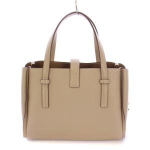 Samantha Thavasa スクエア金具 シンプルハンドバッグ 2WAY ショルダーバッグ レザー 牛革 F ベージュ SA1720AW79164