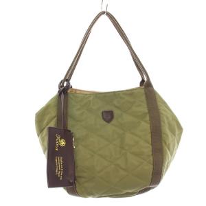 any FOLNA 24AW 2WAY キルティングバッグ ハンドバッグ 切替 ロゴ ポーチ付き カーキ