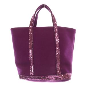 ウール スパンコール トートバッグ ハンドバッグ 紫 パープル /SR32
