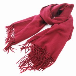 マフラー フリンジ ウール 赤 レッド /AE