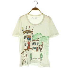 プリントTシャツ 半袖 Uネック S ホワイト /MY OS