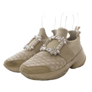 ROGER VIVIER ヴィヴ ラン ファブリック スニーカー 37 ベージュ